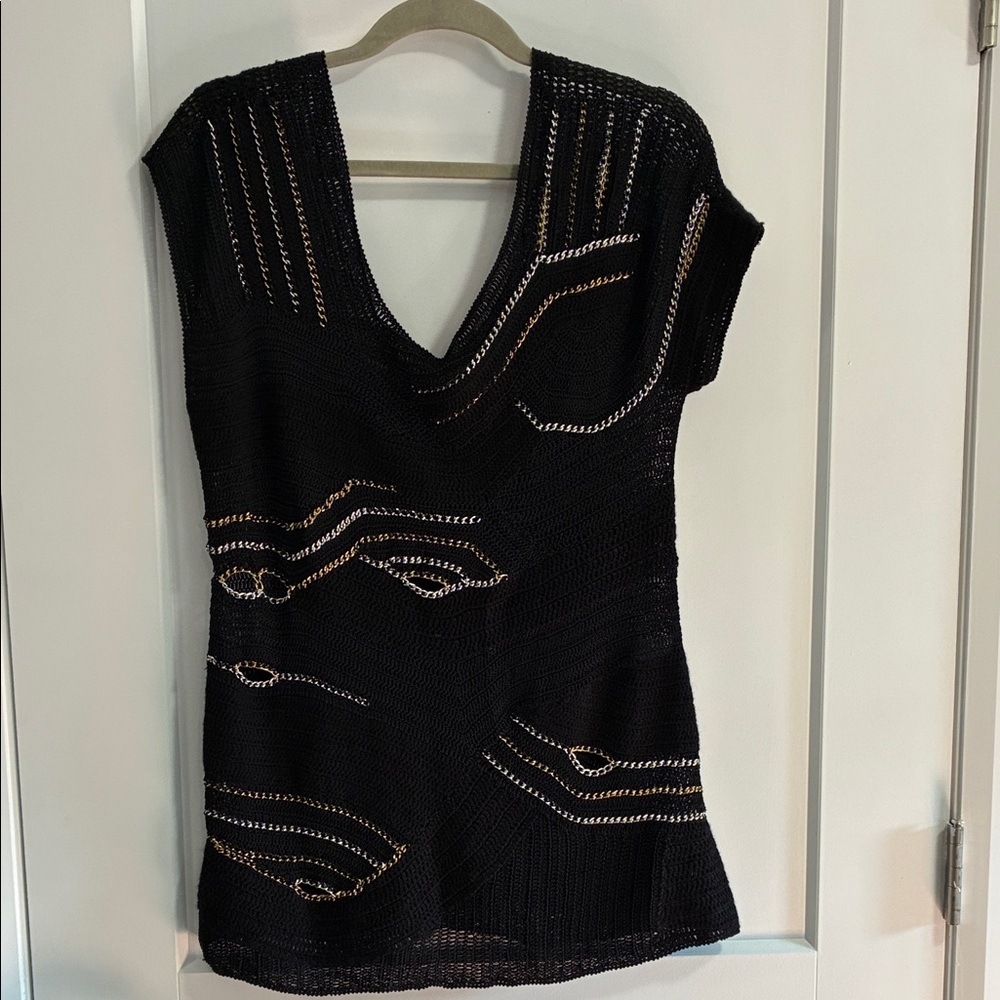 Simon Chang Black Knit Top -Size L